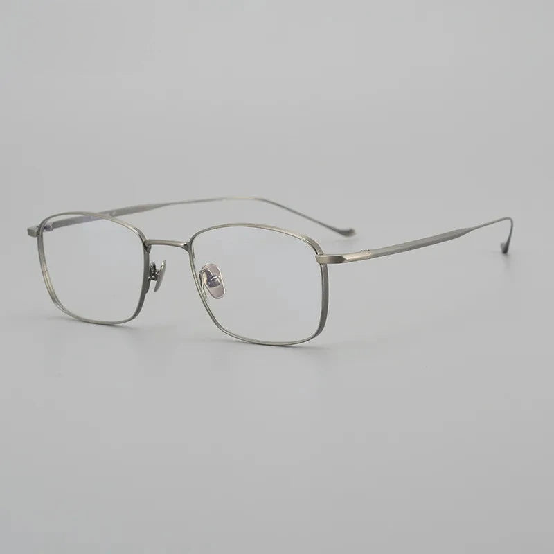 Aimee Unisex Full Rim Square Pure Titanium Eyeglasses Chrod - Gun-Grey | Aimee at FuzWeb