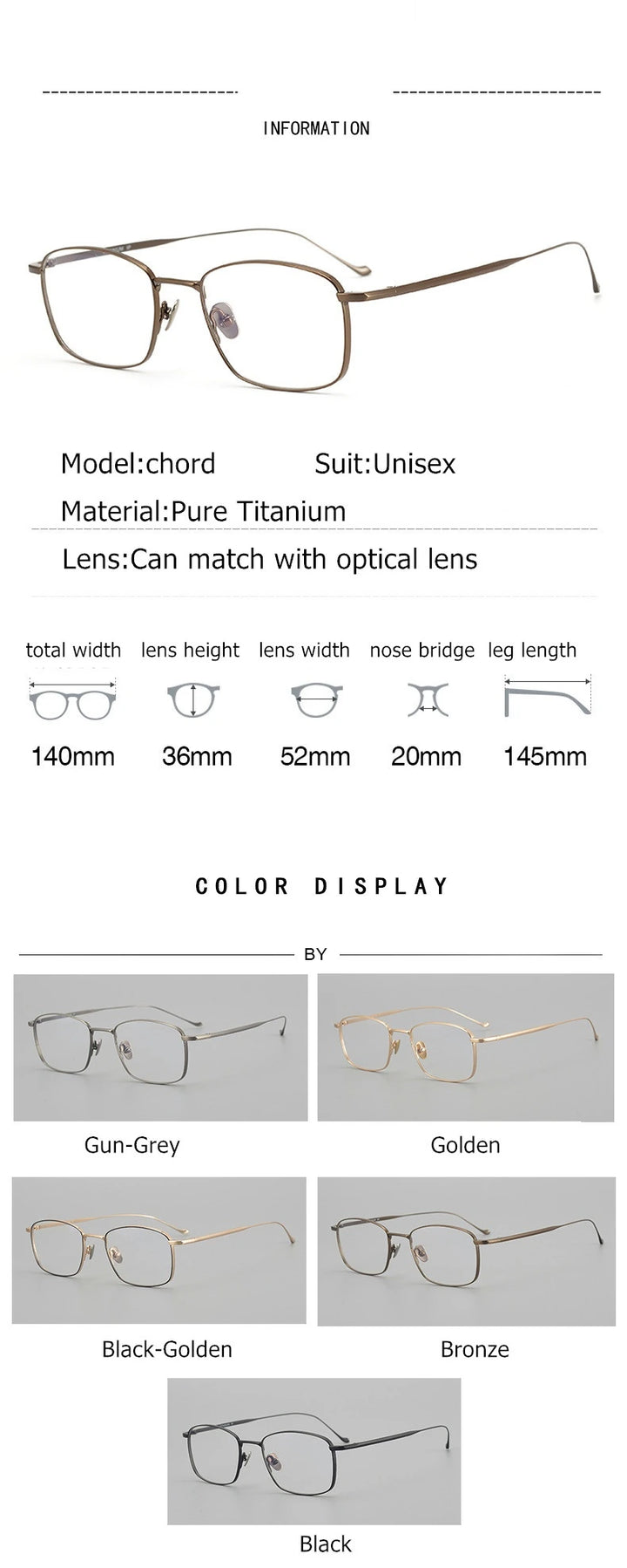 Aimee Chrod Eyeglasses — Frame Dimensions and Sizing Chart