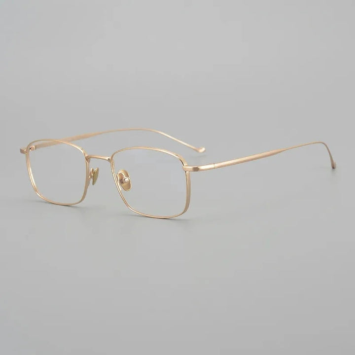 Aimee Unisex Full Rim Square Pure Titanium Eyeglasses Chrod - Tortoise-Golden | Aimee at FuzWeb