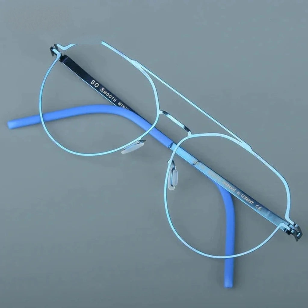 Aimee Unisex Full Rim Pilot Round Stainless Steel Eyeglasses Dana — view 4 | Aimee at FuzWeb