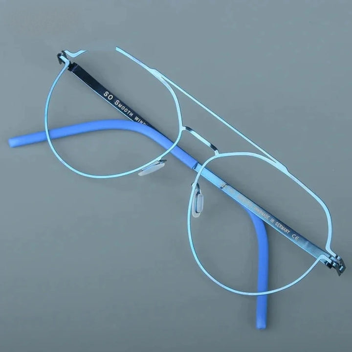 Aimee Unisex Full Rim Pilot Round Stainless Steel Eyeglasses Dana — view 4 | Aimee at FuzWeb
