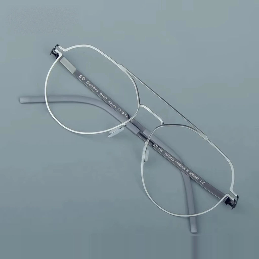 Aimee Unisex Full Rim Pilot Round Stainless Steel Eyeglasses Dana — view 3 | Aimee at FuzWeb