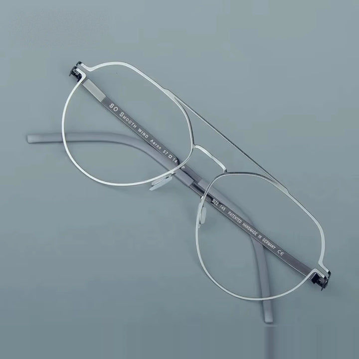 Aimee Unisex Full Rim Pilot Round Stainless Steel Eyeglasses Dana — view 3 | Aimee at FuzWeb