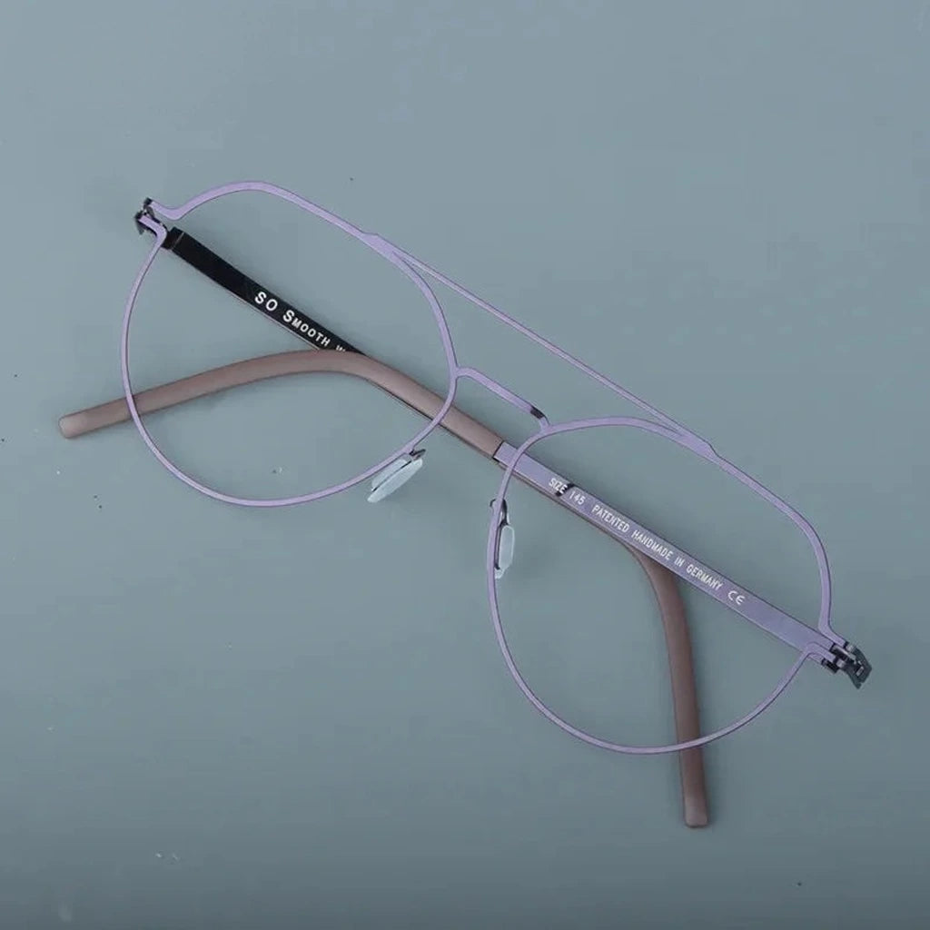Aimee Unisex Full Rim Pilot Round Stainless Steel Eyeglasses Dana — view 5 | Aimee at FuzWeb