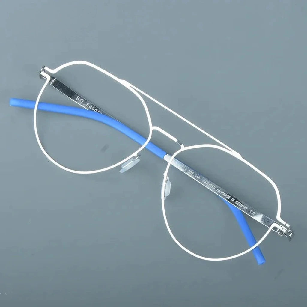 Aimee Unisex Full Rim Pilot Round Stainless Steel Eyeglasses Dana — view 6 | Aimee at FuzWeb