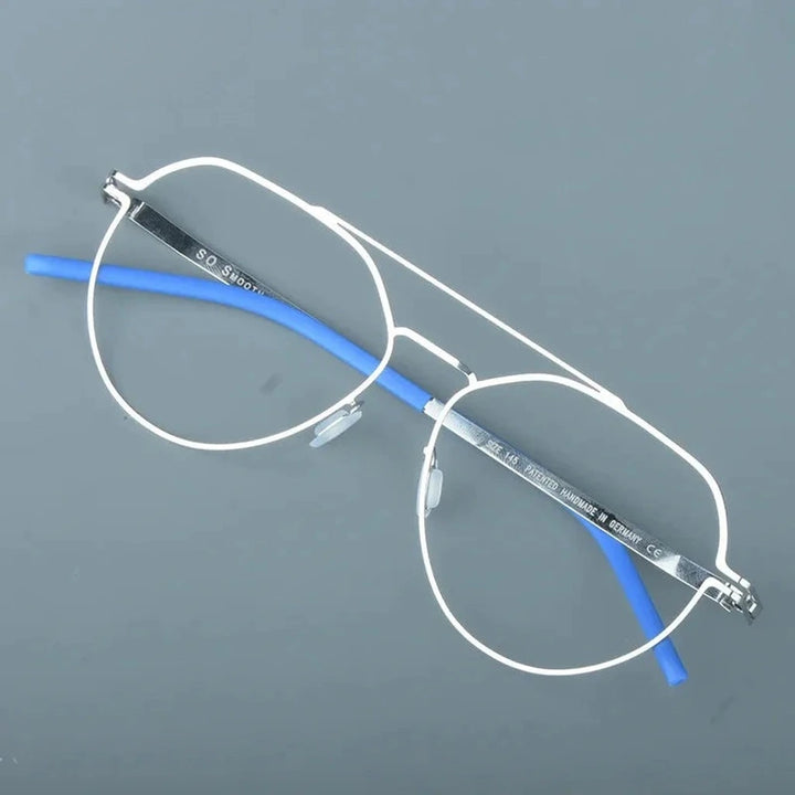 Aimee Unisex Full Rim Pilot Round Stainless Steel Eyeglasses Dana — view 6 | Aimee at FuzWeb