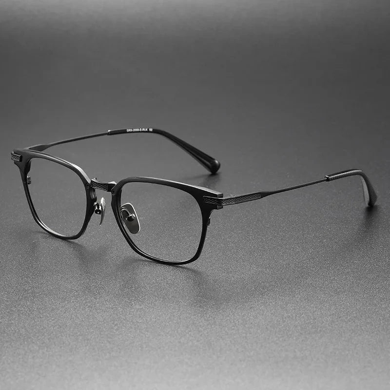 Aimee Unisex Full Rim Square Titanium Eyeglasses DRX2068 - Black