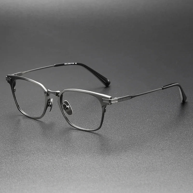 Aimee Unisex Full Rim Square Titanium Eyeglasses DRX2068 - Gun Grey
