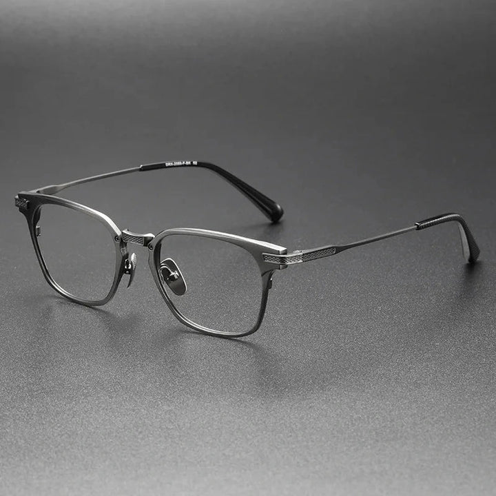 Aimee Unisex Full Rim Square Titanium Eyeglasses DRX2068 - Gun Grey