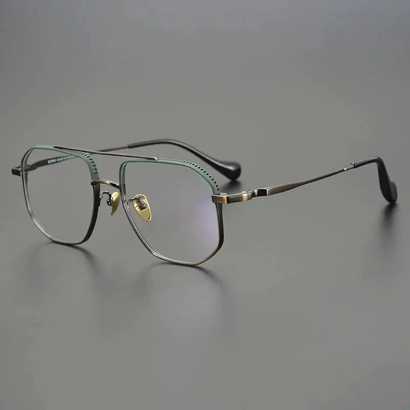 Aimee Full Rim 135000 Full Rim Titanium Unisex Frames Double Bridge - Bronze