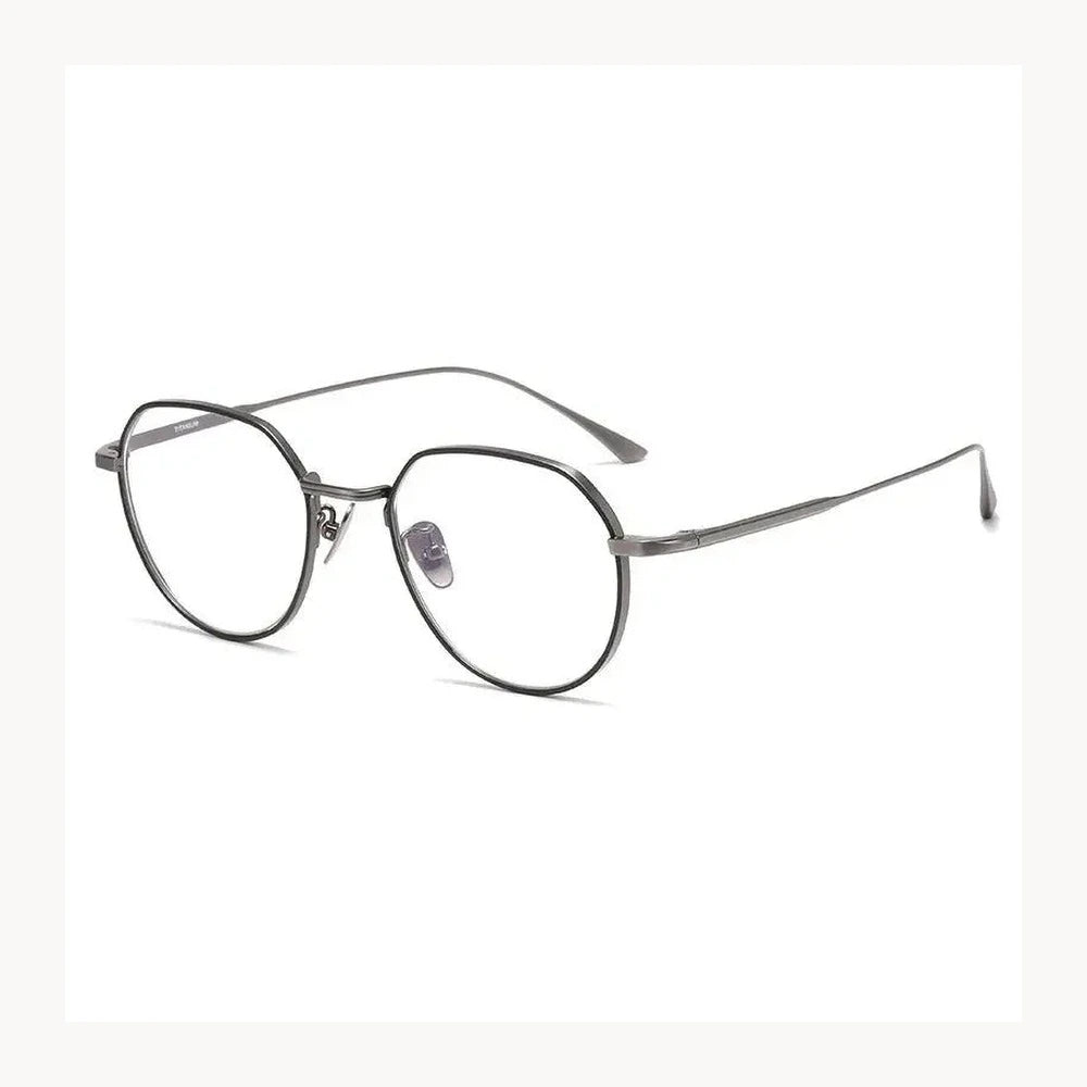 Aimee Full Rim 84600 Unisex Polygon Screwless Titanium Frames - Black