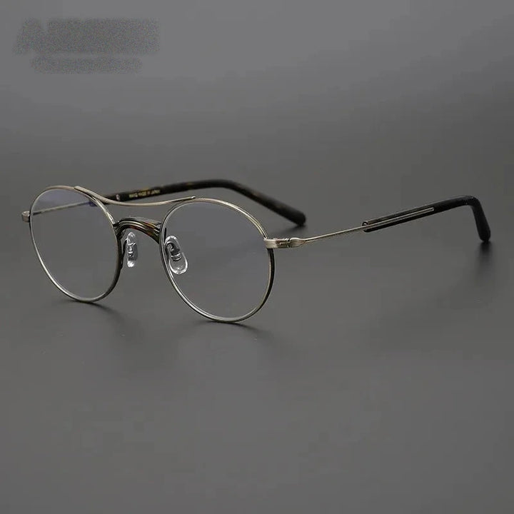 Aimee Unisex Full Rim Double Bridge Round Titanium Acetate Eyeglasses GMS106 - Bronze | Aimee at FuzWeb