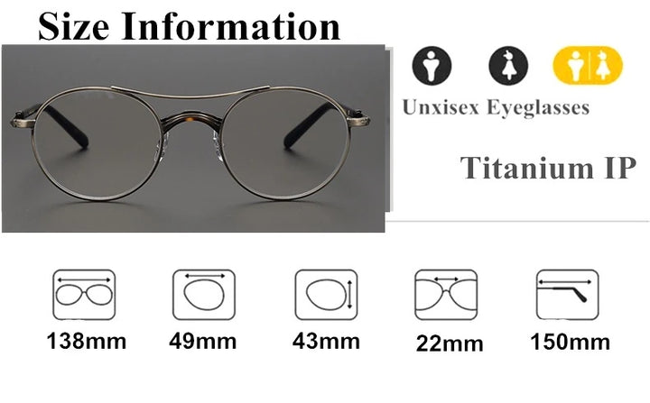 Aimee GMS106 Eyeglasses — Frame Dimensions and Sizing Chart