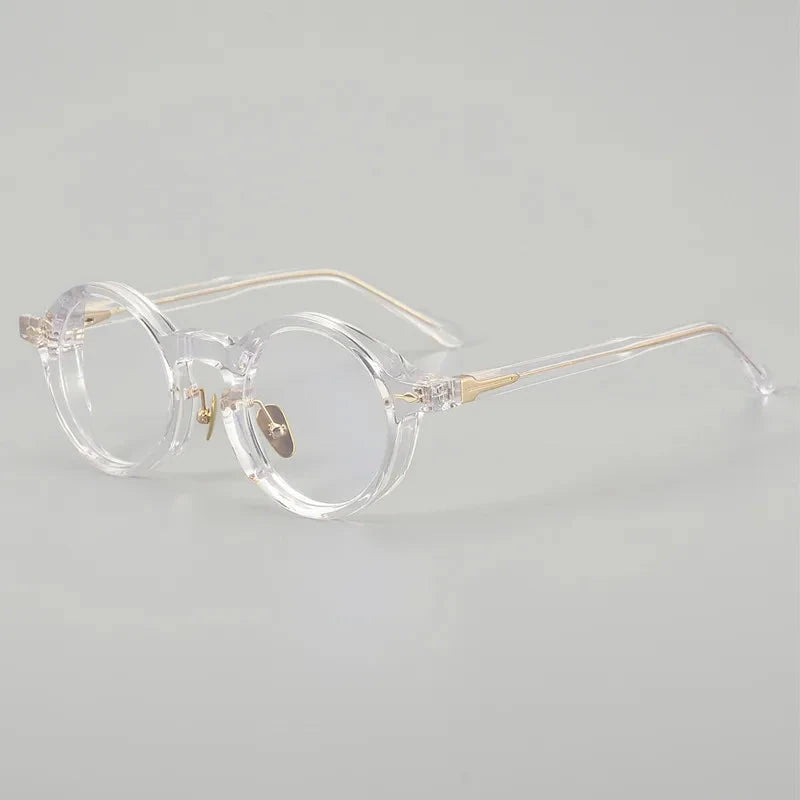 Aimee Unisex Full Rim Round Acetate Eyeglasses JMMCR-60 — view 4 | Aimee at FuzWeb