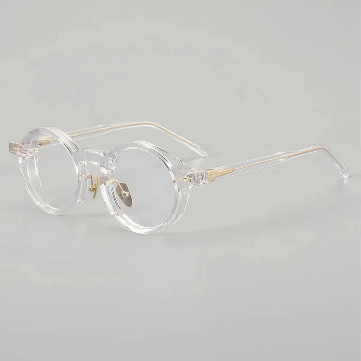Aimee Unisex Full Rim Round Acetate Eyeglasses JMMCR-60 — view 4 | Aimee at FuzWeb