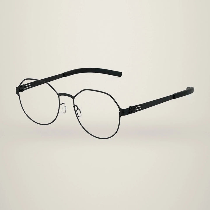 Aimee Unisex Full Rim Polygon Round Stainless Steel Eyeglasses Lio — view 5 | Aimee at FuzWeb