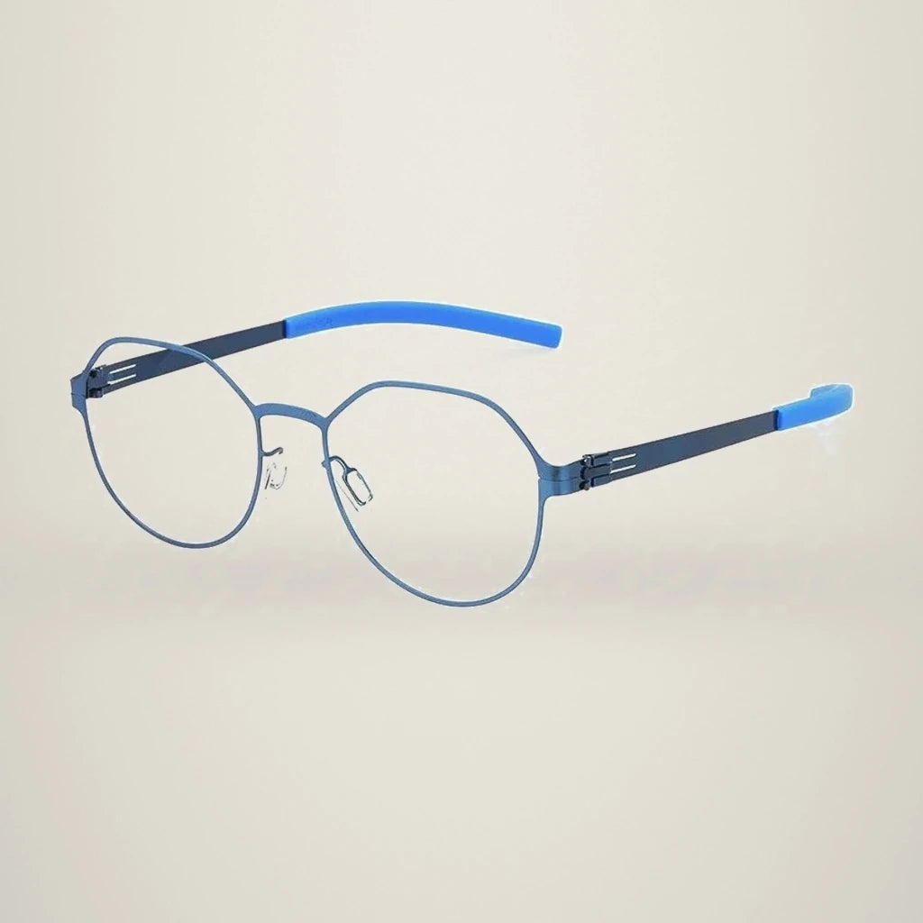 Aimee Unisex Full Rim Polygon Round Stainless Steel Eyeglasses Lio — view 2 | Aimee at FuzWeb