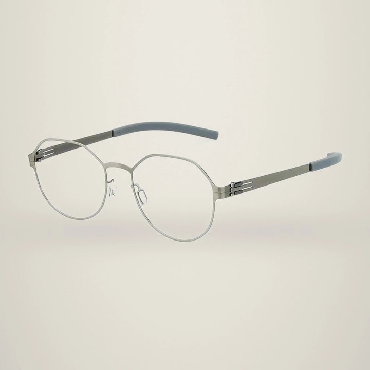 Aimee Unisex Full Rim Polygon Round Stainless Steel Eyeglasses Lio — view 4 | Aimee at FuzWeb