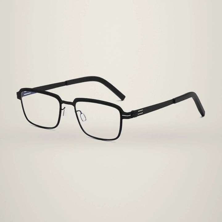 Aimee Unisex Full Rim Square Stainless Steel Eyeglasses Luan — view 1 | Aimee at FuzWeb