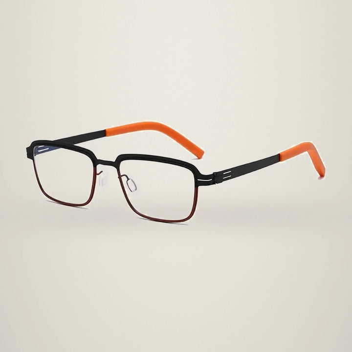 Aimee Unisex Full Rim Square Stainless Steel Eyeglasses Luan — view 2 | Aimee at FuzWeb