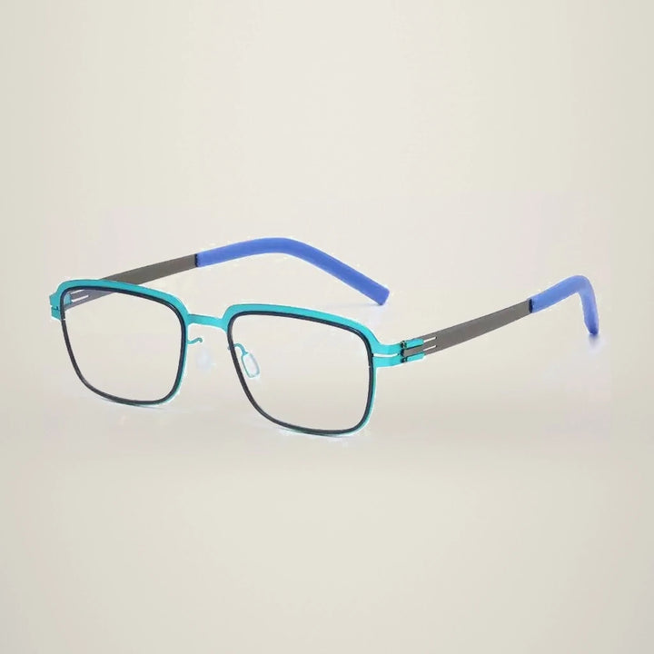 Aimee Unisex Full Rim Square Stainless Steel Eyeglasses Luan — view 6 | Aimee at FuzWeb