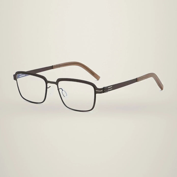 Aimee Unisex Full Rim Square Stainless Steel Eyeglasses Luan — view 7 | Aimee at FuzWeb