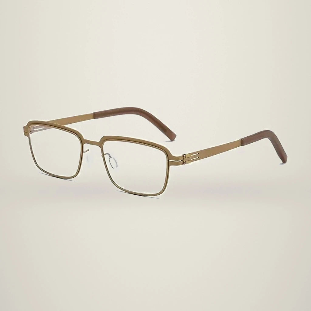 Aimee Unisex Full Rim Square Stainless Steel Eyeglasses Luan — view 3 | Aimee at FuzWeb