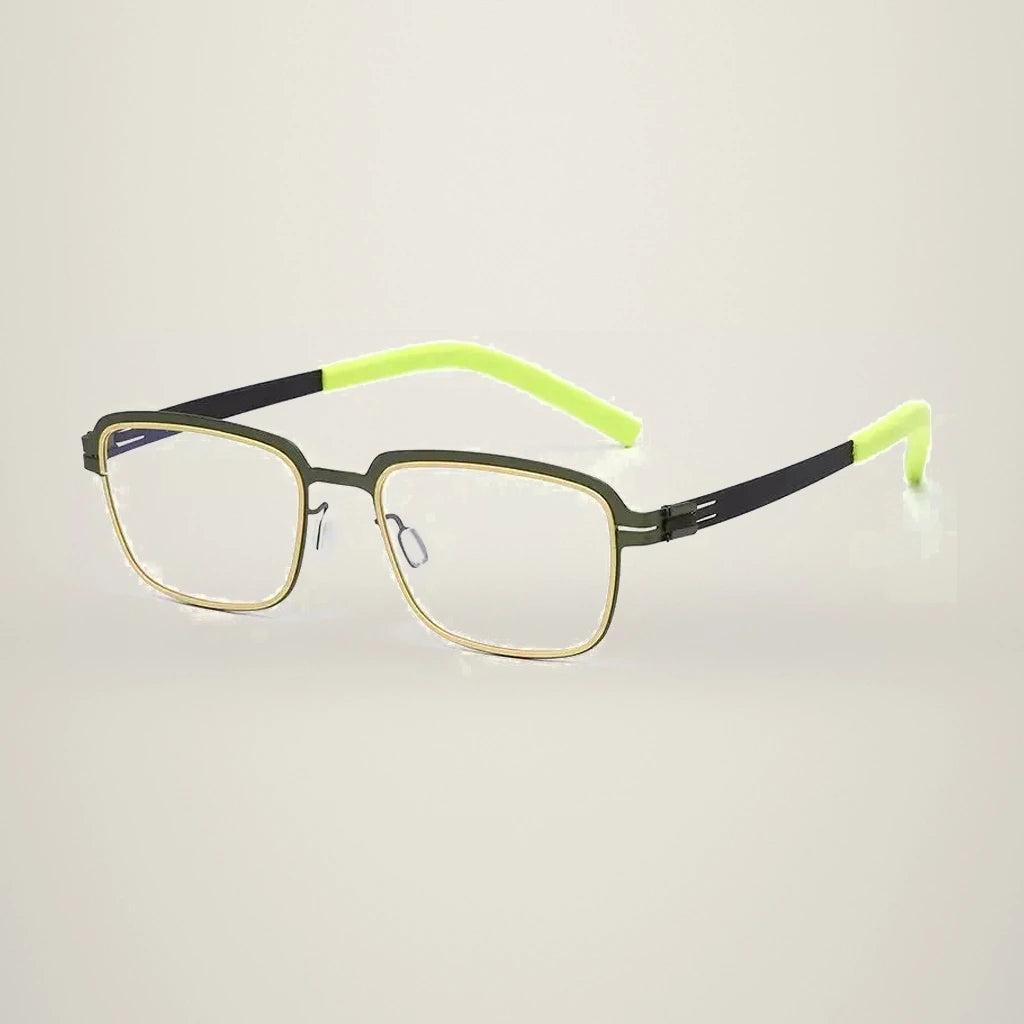 Aimee Unisex Full Rim Square Stainless Steel Eyeglasses Luan — view 8 | Aimee at FuzWeb