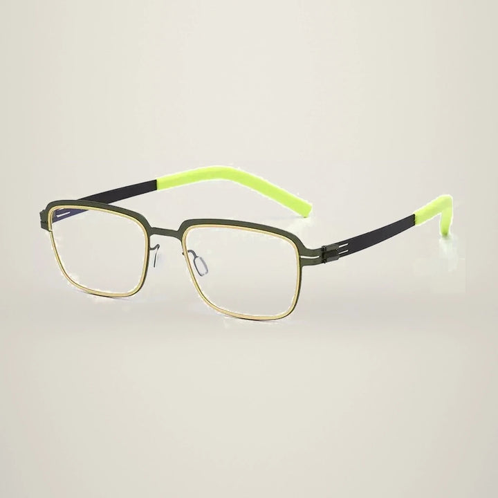 Aimee Unisex Full Rim Square Stainless Steel Eyeglasses Luan — view 8 | Aimee at FuzWeb
