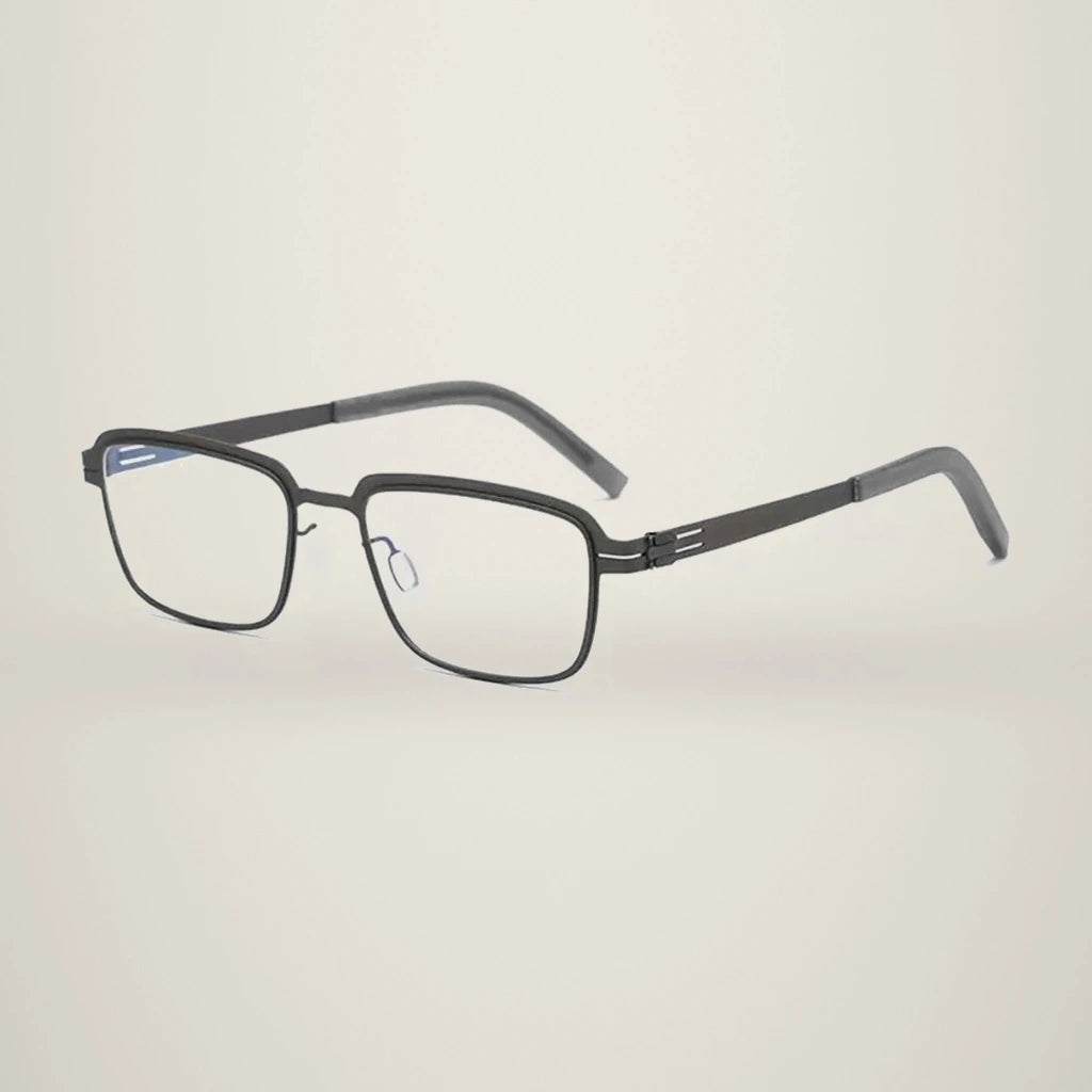 Aimee Unisex Full Rim Square Stainless Steel Eyeglasses Luan — view 5 | Aimee at FuzWeb