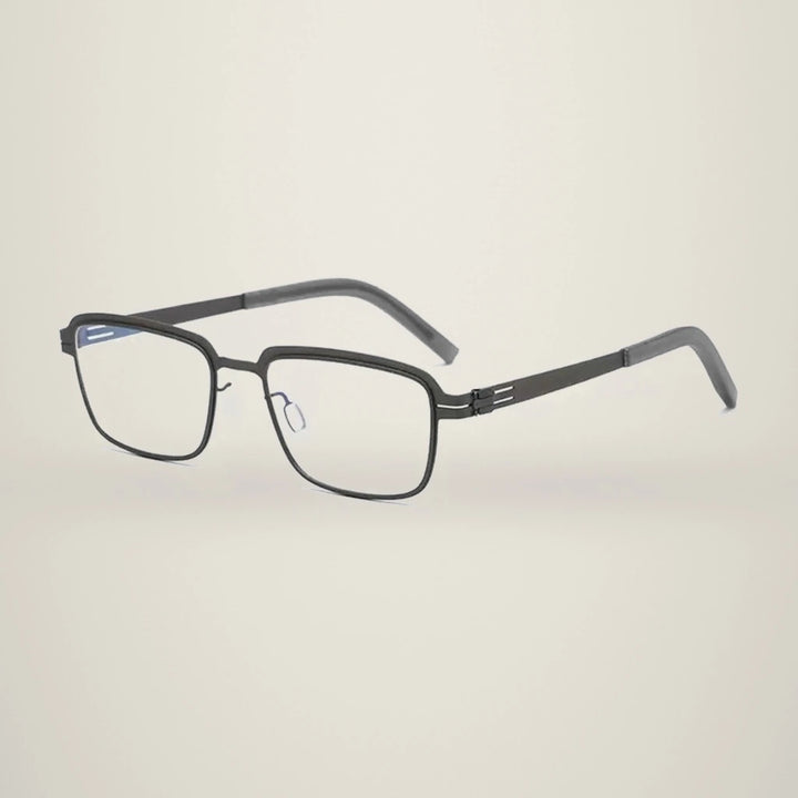 Aimee Unisex Full Rim Square Stainless Steel Eyeglasses Luan — view 5 | Aimee at FuzWeb