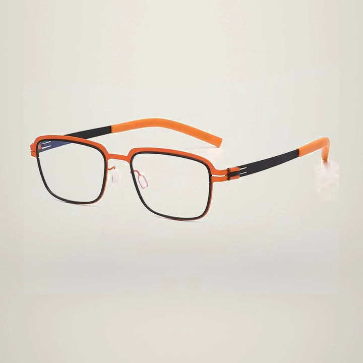 Aimee Unisex Full Rim Square Stainless Steel Eyeglasses Luan — view 9 | Aimee at FuzWeb