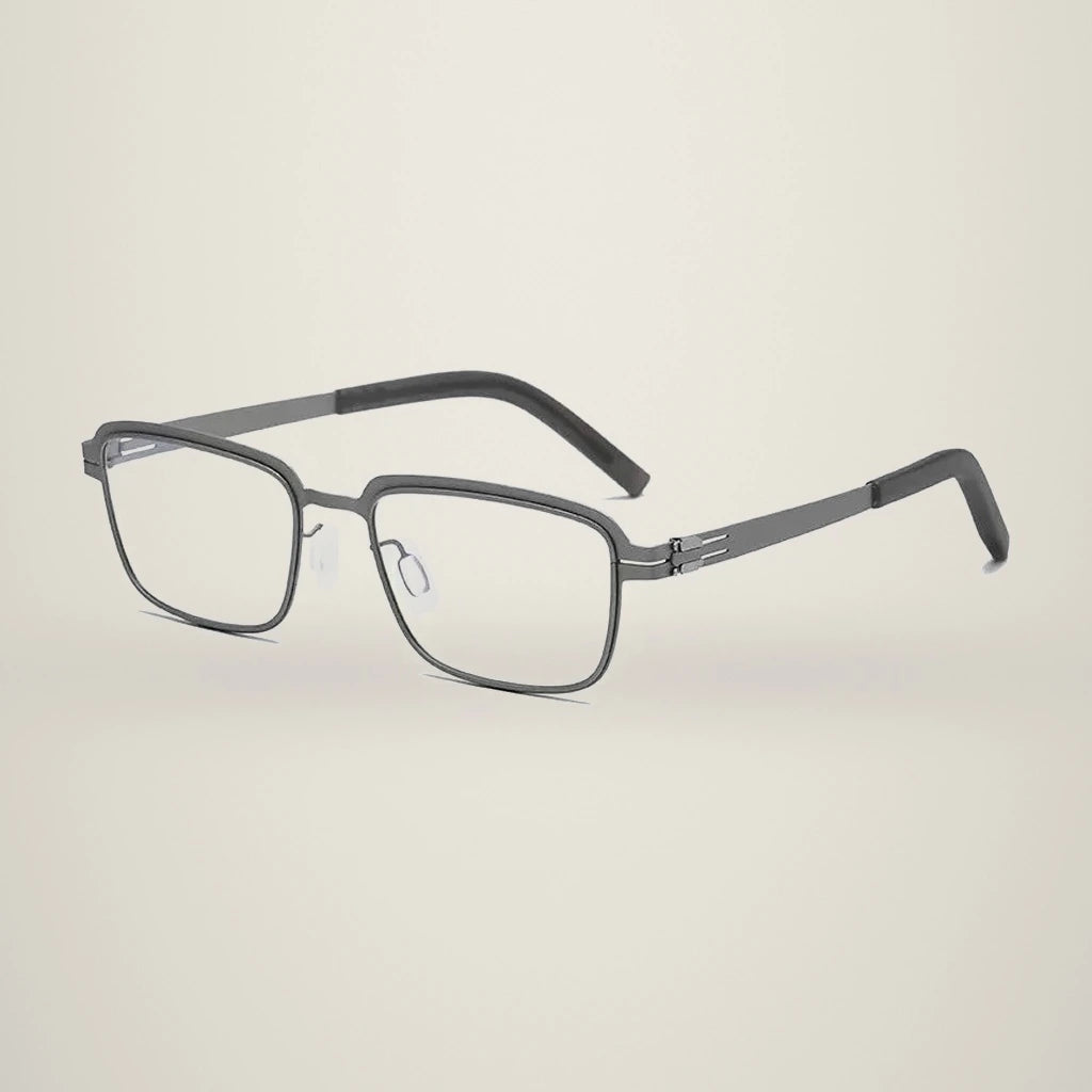 Aimee Unisex Full Rim Square Stainless Steel Eyeglasses Luan — view 4 | Aimee at FuzWeb