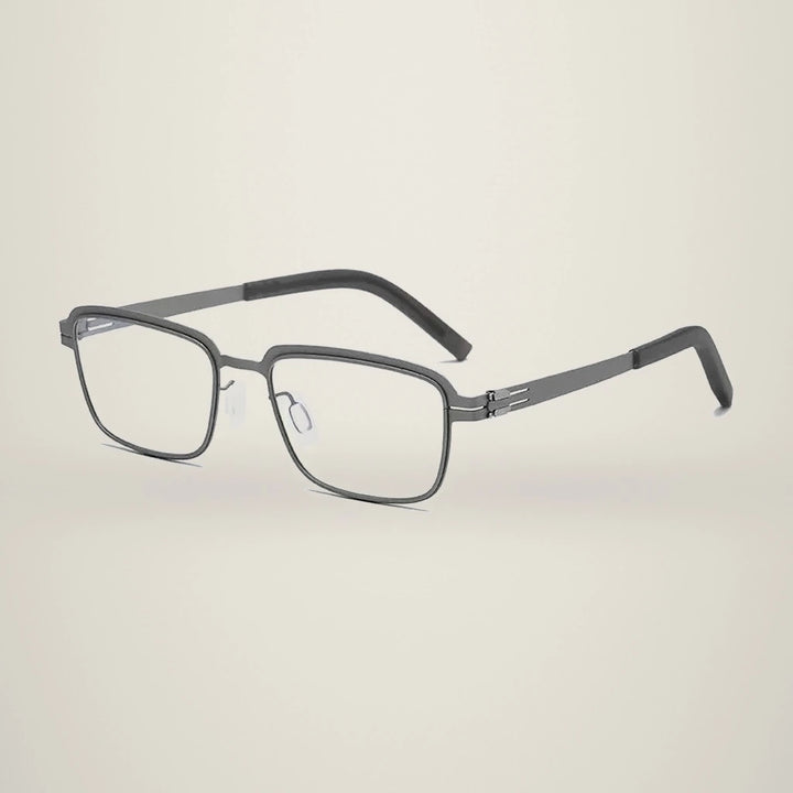 Aimee Unisex Full Rim Square Stainless Steel Eyeglasses Luan — view 4 | Aimee at FuzWeb