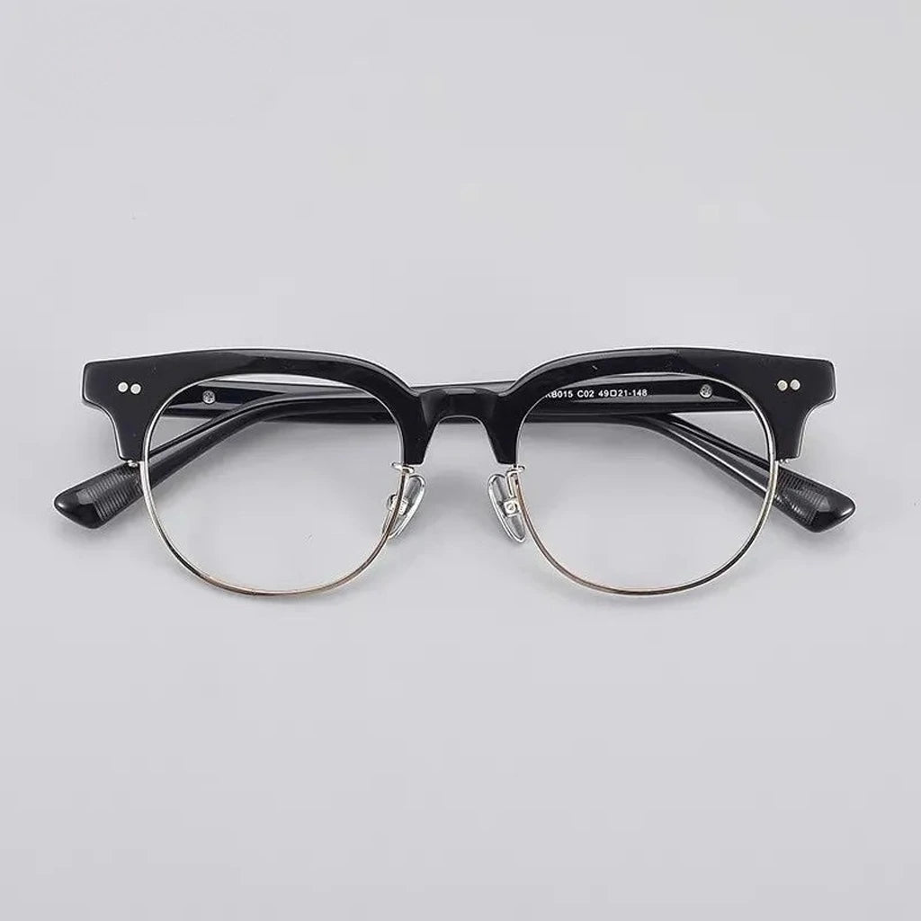 Aimee Unisex Full Rim Round Titanium Acetate Eyeglasses Mand — view 1 | Aimee at FuzWeb