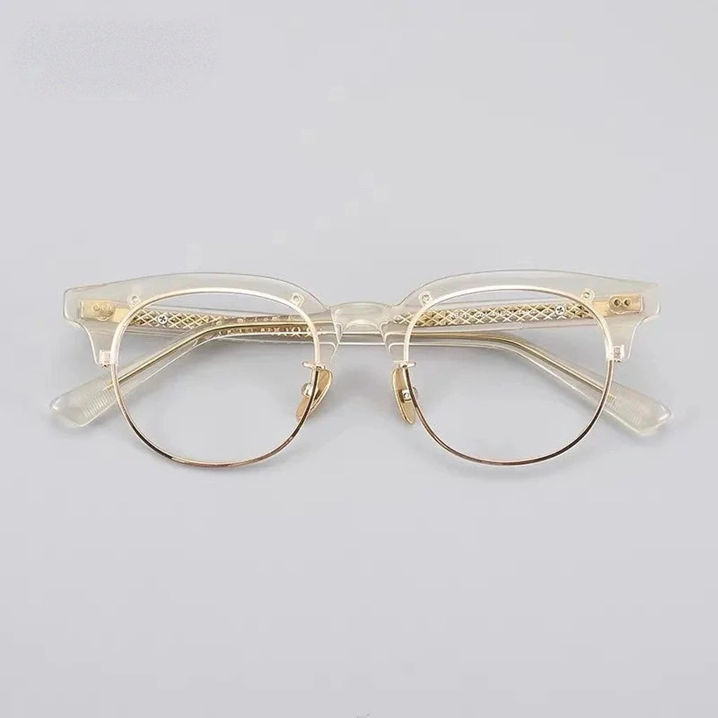 Aimee Unisex Full Rim Round Titanium Acetate Eyeglasses Mand — view 4 | Aimee at FuzWeb