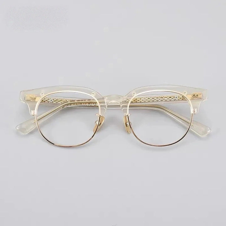 Aimee Unisex Full Rim Round Titanium Acetate Eyeglasses Mand — view 4 | Aimee at FuzWeb