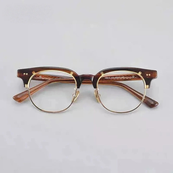 Aimee Unisex Full Rim Round Titanium Acetate Eyeglasses Mand — view 3 | Aimee at FuzWeb