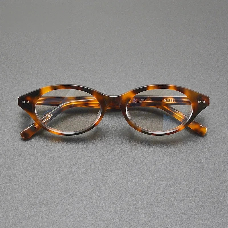 Aimee Unisex Full Rim Cat Eye Oval Handmade Acetate Eyeglasses MM11 - Tortoise | Aimee at FuzWeb