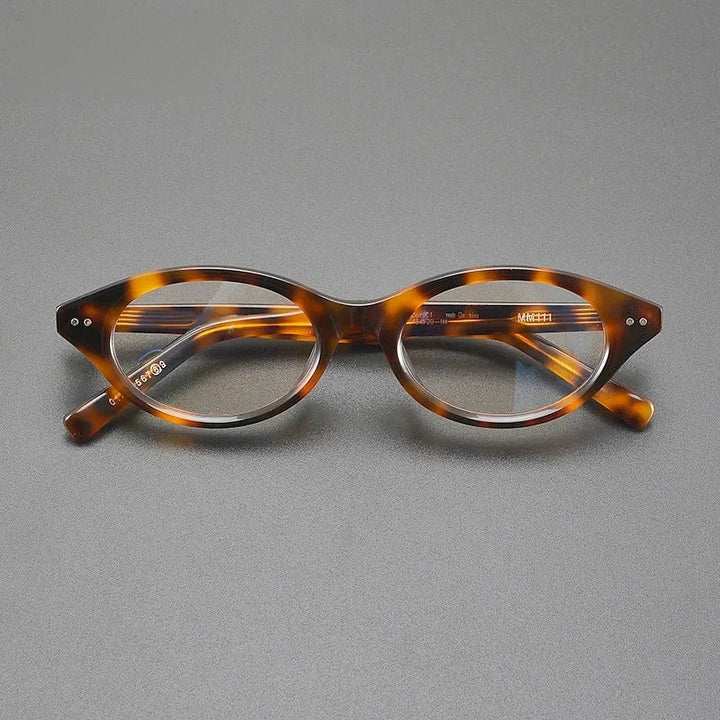 Aimee Unisex Full Rim Cat Eye Oval Handmade Acetate Eyeglasses MM11 - Tortoise | Aimee at FuzWeb