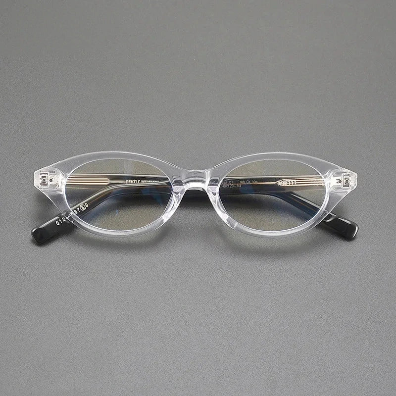 Aimee Unisex Full Rim Cat Eye Oval Handmade Acetate Eyeglasses MM11 - Transparent | Aimee at FuzWeb