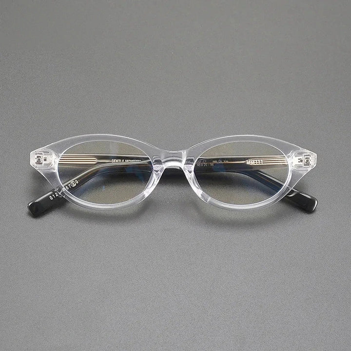 Aimee Unisex Full Rim Cat Eye Oval Handmade Acetate Eyeglasses MM11 - Transparent | Aimee at FuzWeb
