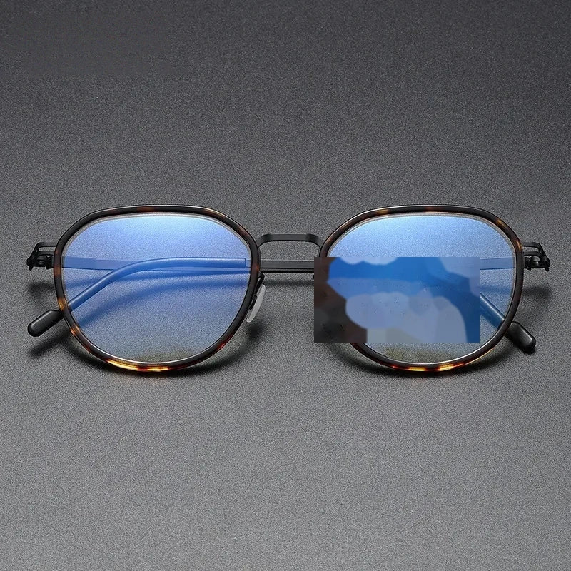 Aimee Unisex Full Rim Round Titanium Acetate Eyeglasses MY1002 - Tortoise-Black