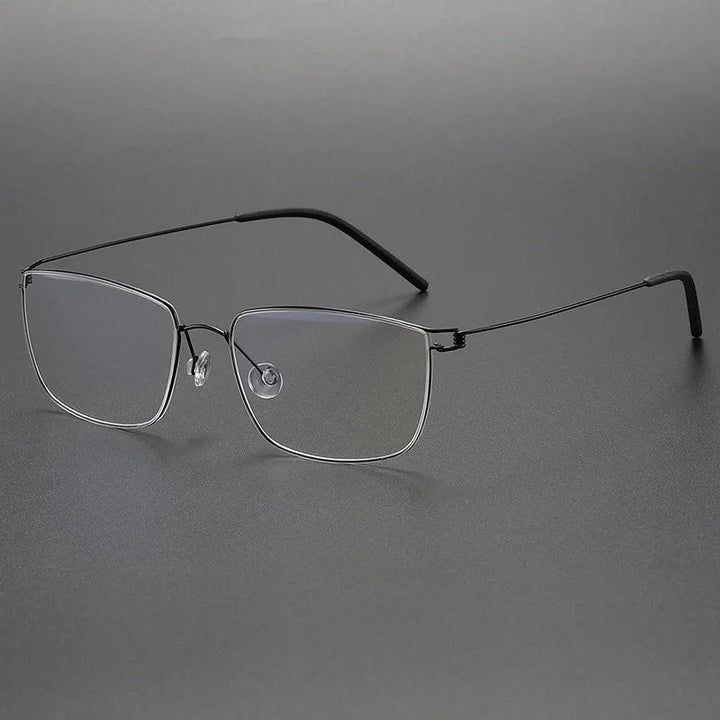 Aimee Unisex Full Rim Square Screwless Titanium Eyeglasses Nicholas - Black | Aimee at FuzWeb