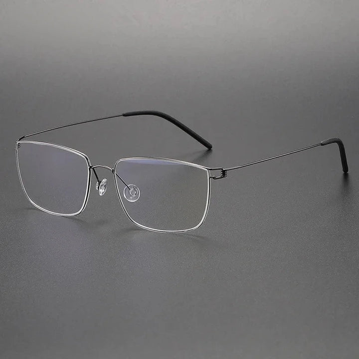 Aimee Unisex Full Rim Square Screwless Titanium Eyeglasses Nicholas - Gun-Grey | Aimee at FuzWeb