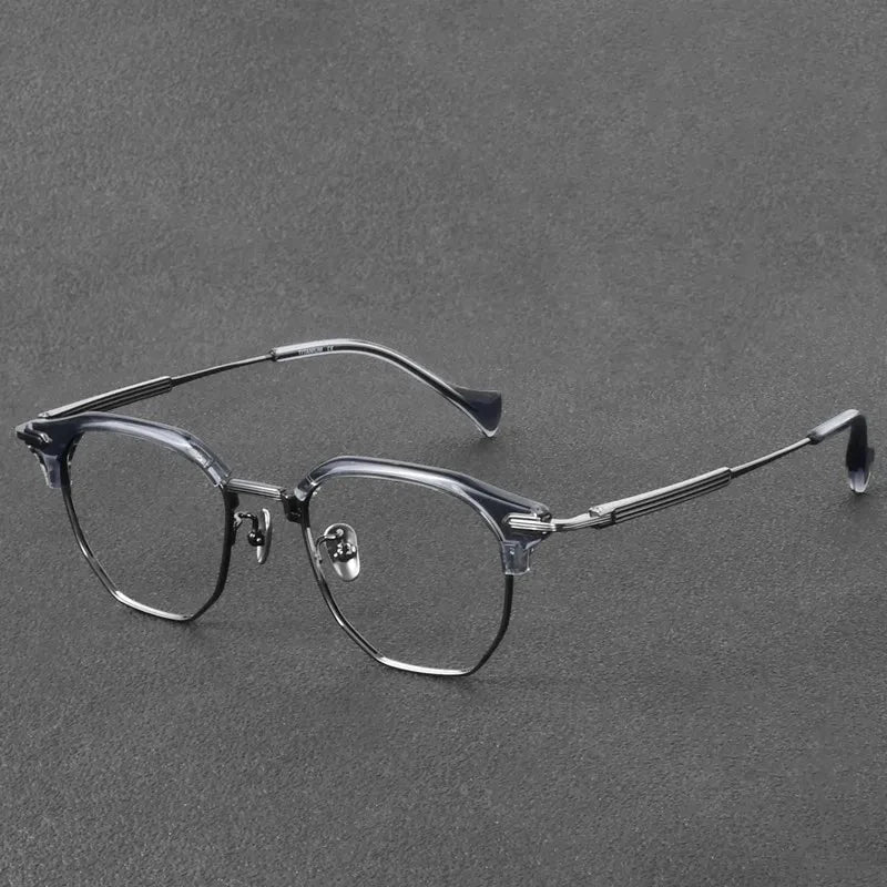Aimee Unisex Full Rim Polygon Titanium Acetate Eyeglasses OTW6022 — view 5 | Aimee at FuzWeb