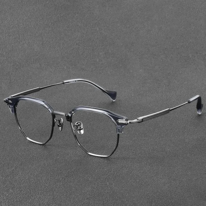 Aimee Unisex Full Rim Polygon Titanium Acetate Eyeglasses OTW6022 — view 5 | Aimee at FuzWeb