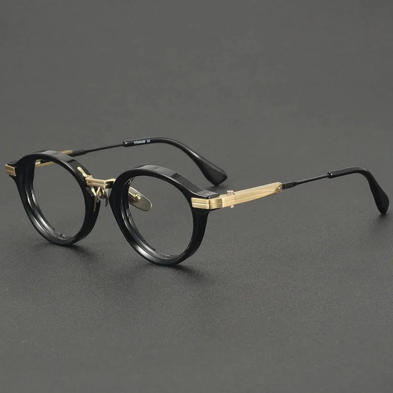 Aimee Unisex Full Rim Round Titanium Acetate Eyeglasses OTW6039 — view 1 | Aimee at FuzWeb