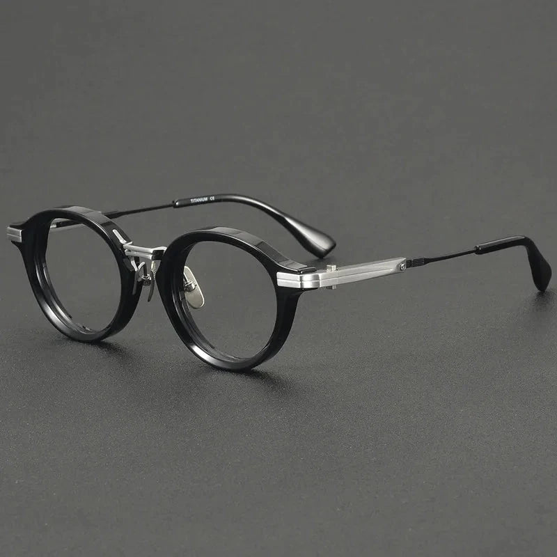Aimee Unisex Full Rim Round Titanium Acetate Eyeglasses OTW6039 — view 4 | Aimee at FuzWeb