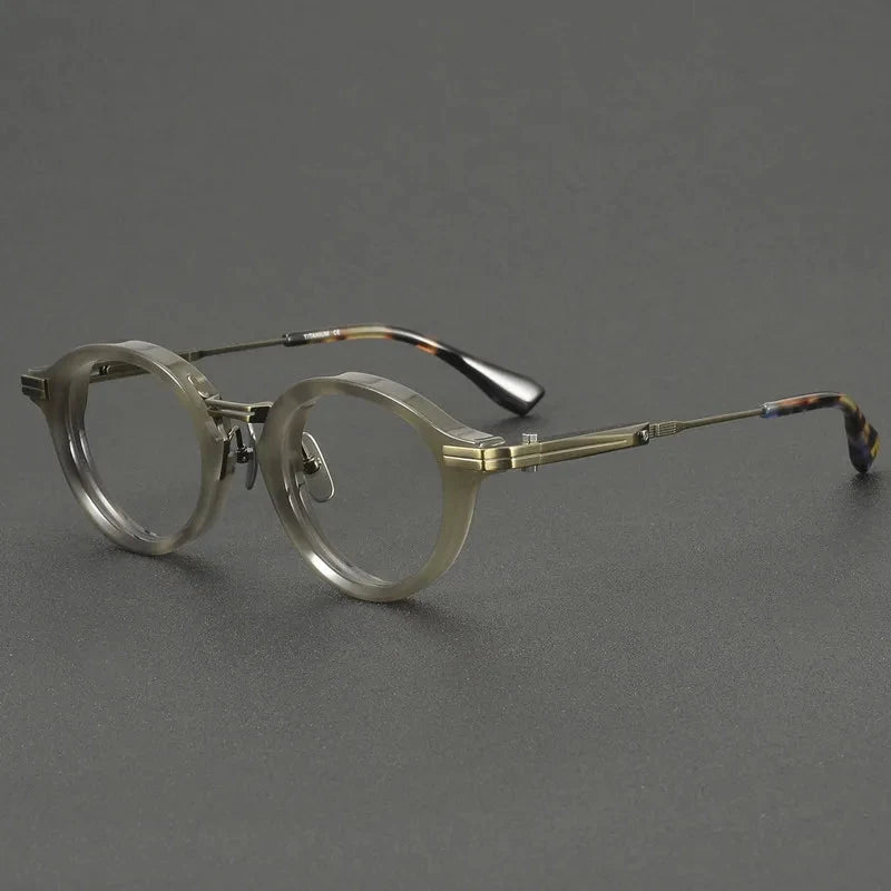 Aimee Unisex Full Rim Round Titanium Acetate Eyeglasses OTW6039 — view 3 | Aimee at FuzWeb